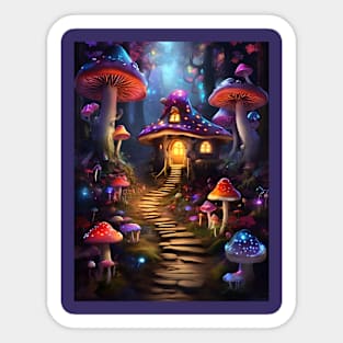 Mystical Magical Mushroom Forest Sticker